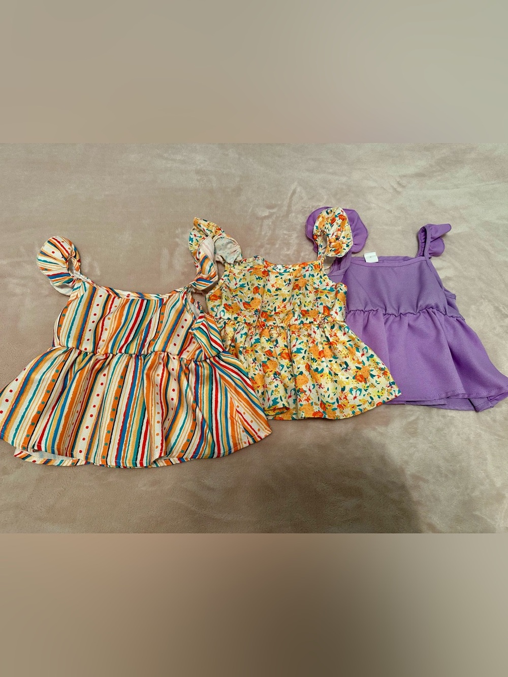 Girls Floral Peplum Tank Top Set (3)